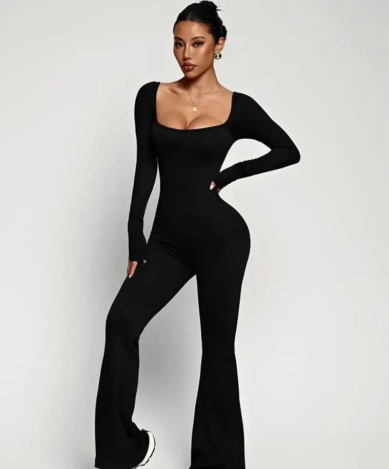 Brand New Thick Black Long-Sleeve Jumpsuit – Size XS