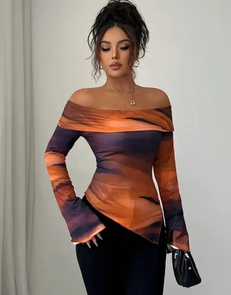 Off-Shoulder Asymmetric Mesh Top – Brand New -Size small image indicator(3)