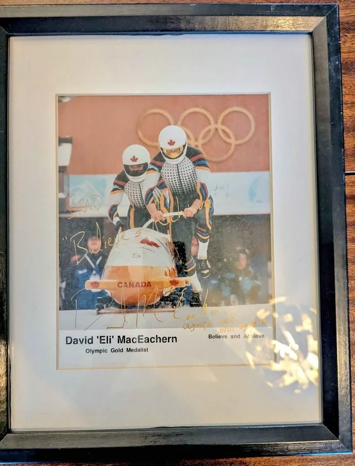 Signed David "Eli" MacEachern Olympic Gold Medalist Framed Photo