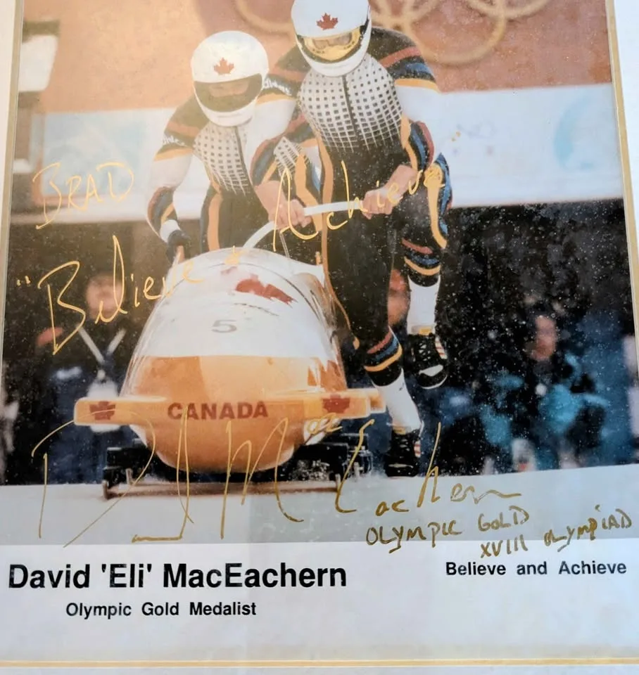 Signed David "Eli" MacEachern Olympic Gold Medalist Framed Photo image indicator(2)