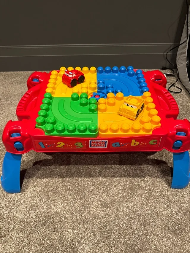 Mega Bloks Table + Bag of Mega Bloks