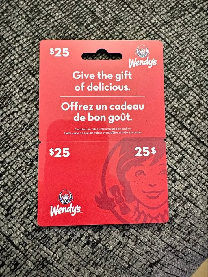 Wendy’s gift card