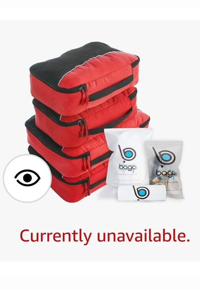 New 7pcs packing cube travel organizer -Colour Red image indicator(2)