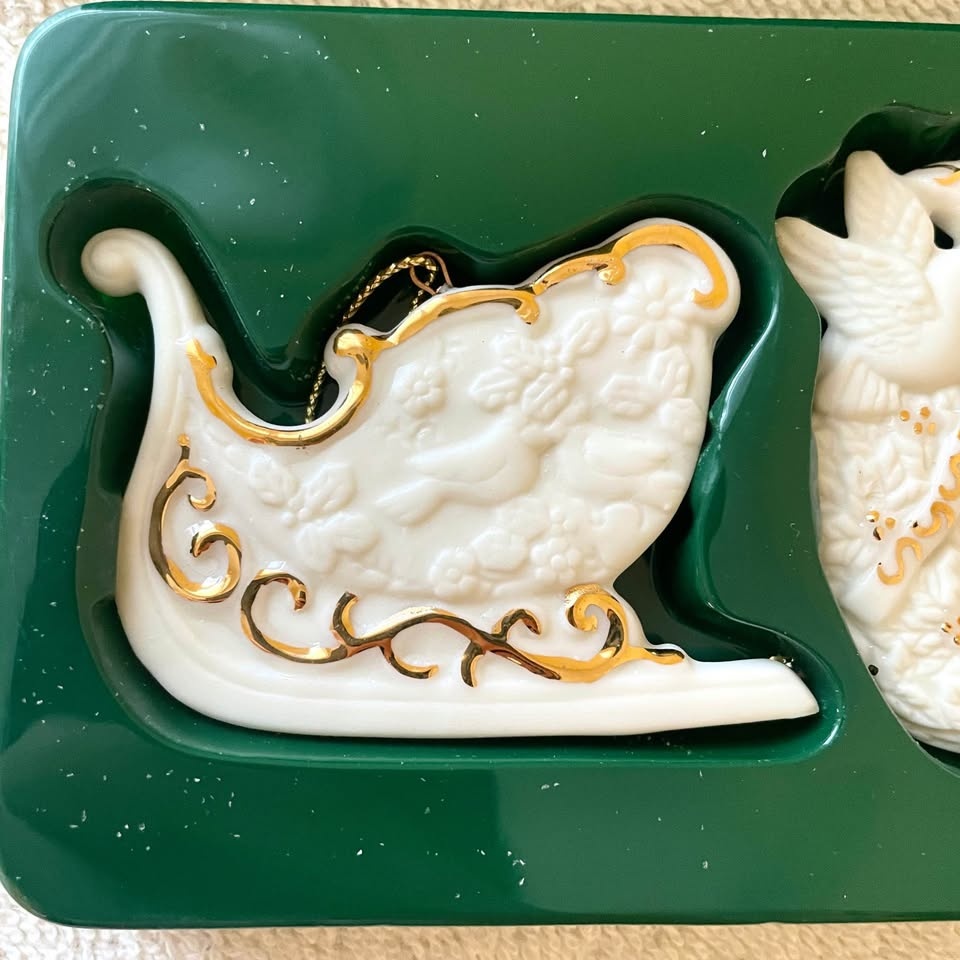 24K Accents🎄Porcelain Christmas Tree Ornaments - photo 2