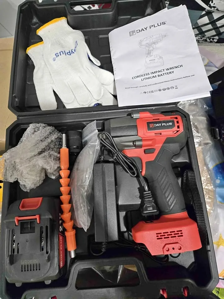 21V Cordless Impact Wrench Screwdriver Brushless 1/2"