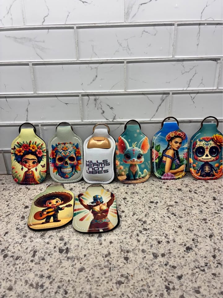 Hand Sanitizer Holder Keychains