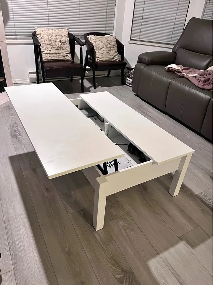 IKEA TRULSTORP White Lift-Top Coffee Table with Storage