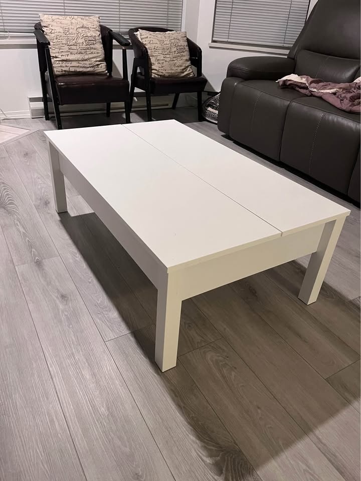 IKEA TRULSTORP White Lift-Top Coffee Table with Storage - photo 2