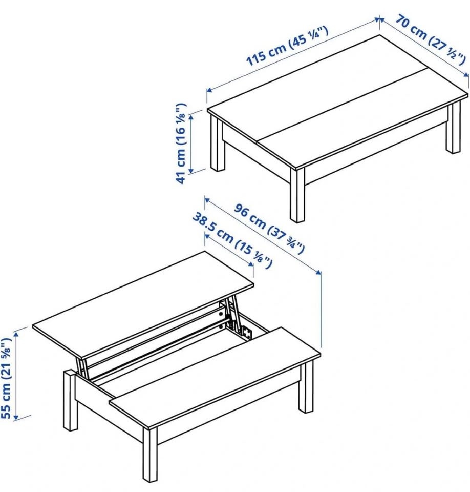 IKEA TRULSTORP White Lift-Top Coffee Table with Storage - photo 3