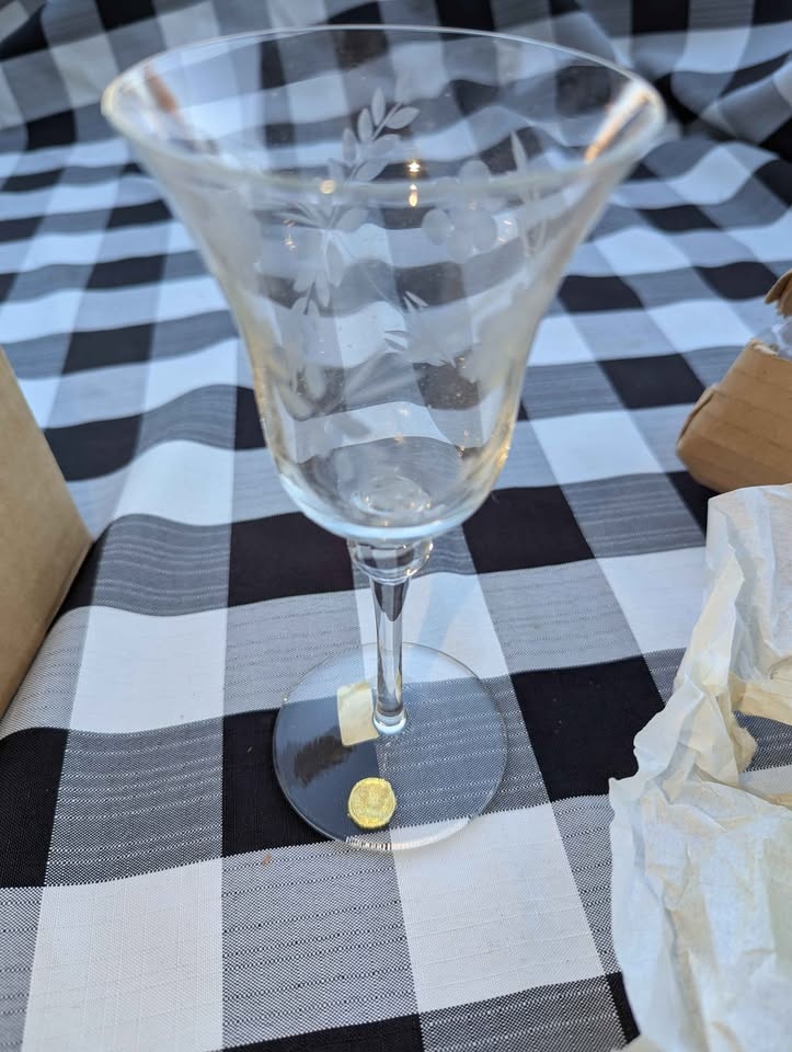 New Vintage Crystal etched wine glasses - photo 2