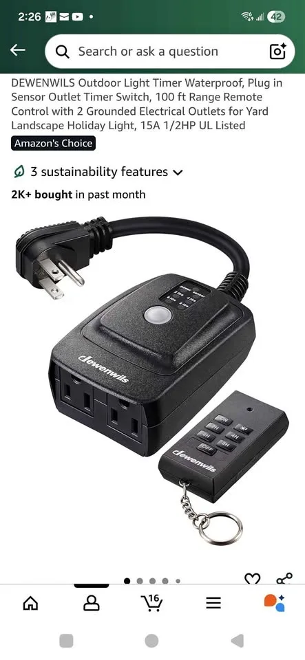 Christmas outdoor light timer with remote