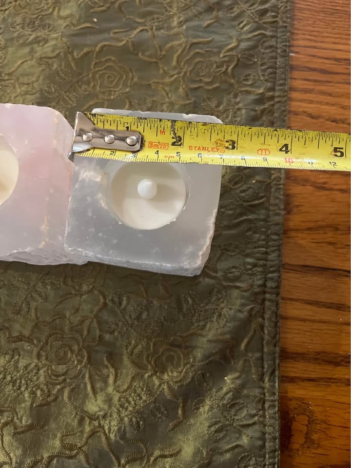 ✨ Set of 3 Natural Selenite Candle Holders 🇲🇦 — Square Carved ✨ - photo 3