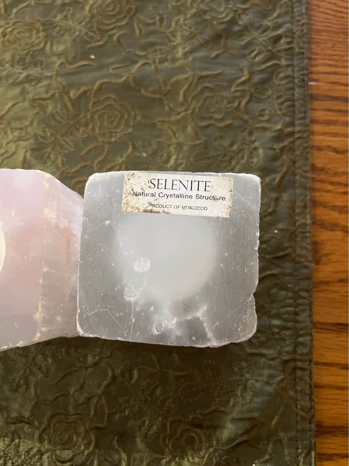 ✨ Set of 3 Natural Selenite Candle Holders 🇲🇦 — Square Carved ✨ - photo 5