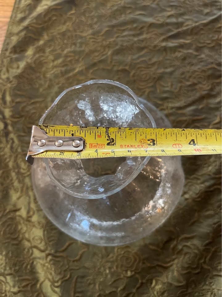 🌿 Handmade SEA of Sweden Hammered Glass Vase – 7.5” Tall 🌿 - photo 5