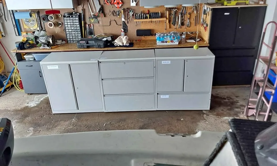 3 metal garage or storage cabinets , located near londonderry ma