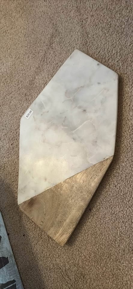 Wood and marble wood serving tray - photo 3