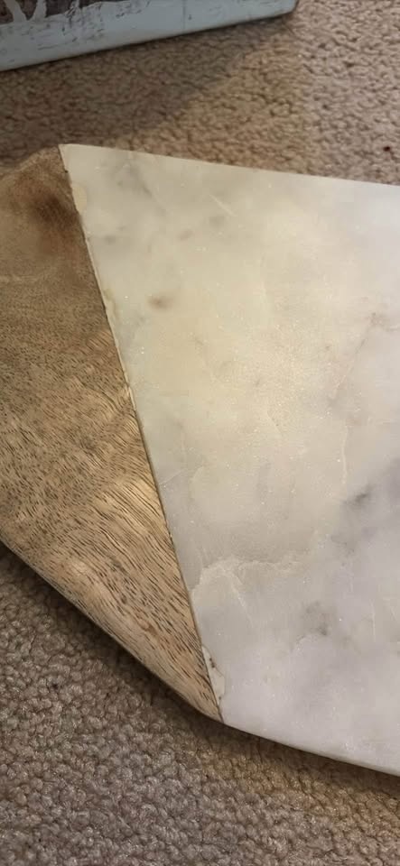 Wood and marble wood serving tray - photo 4