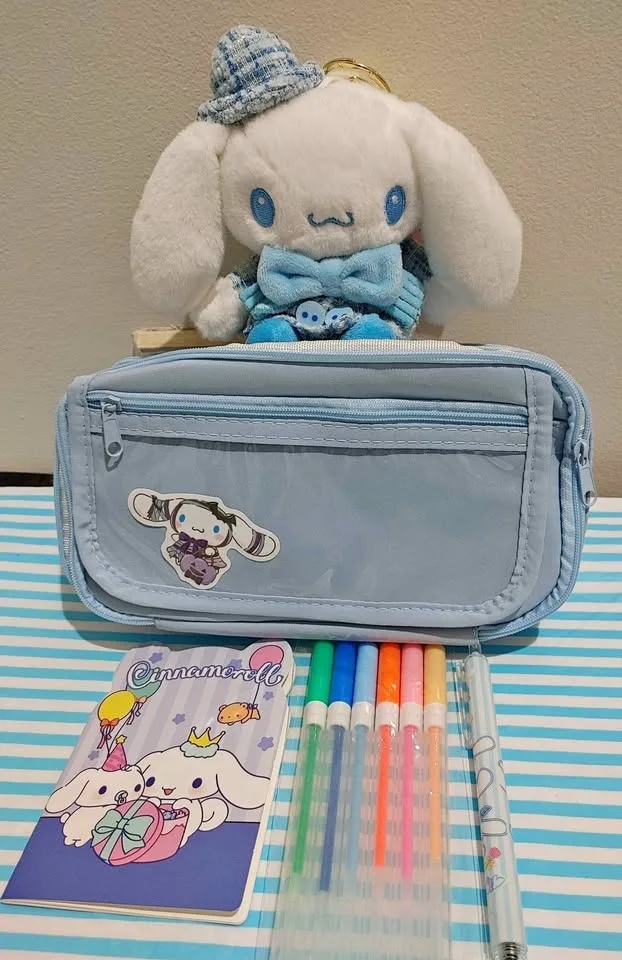 Cinnamoroll Pencil Case Stationery Set with Plushie