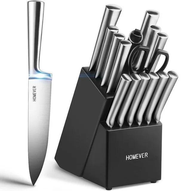 HOMEVER 16PC KITCHEN KNIFE SET W/BLOCK