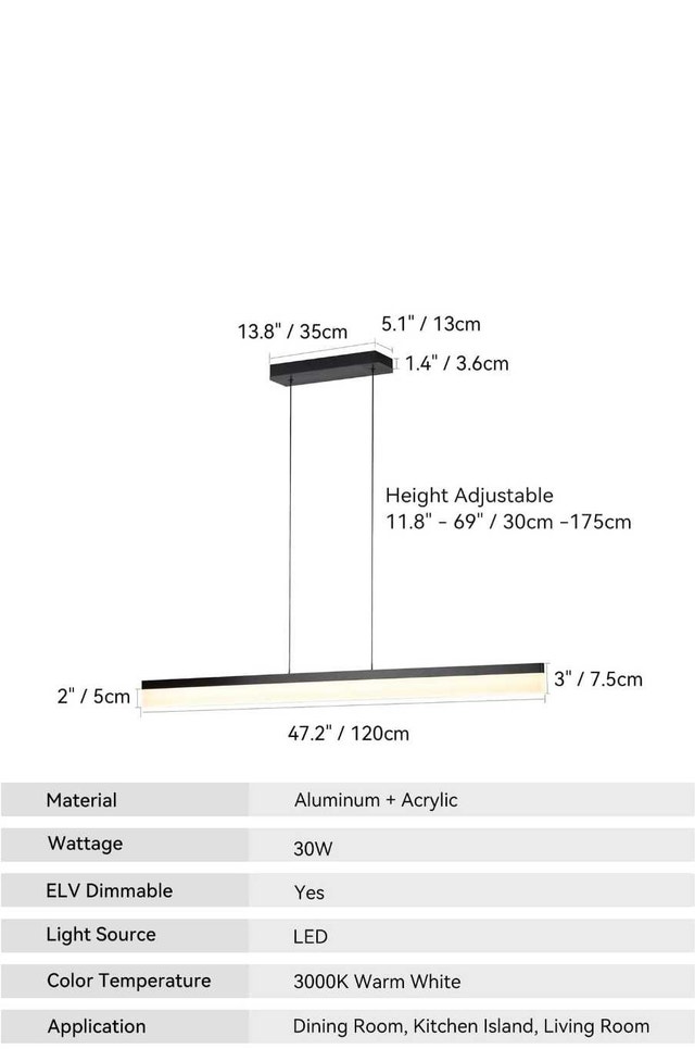 Dining LED Pendant Light 47" - photo 5