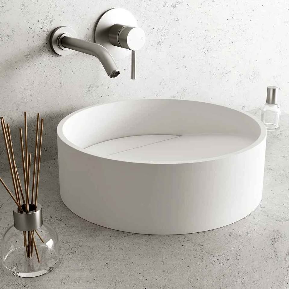 VIGO Bathroom Sink - Matte Stone Round Vessel
