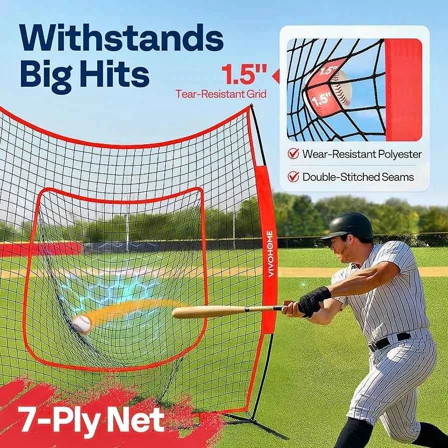 VIVOHOME Baseball Softball Batting Net 7x7 Ft