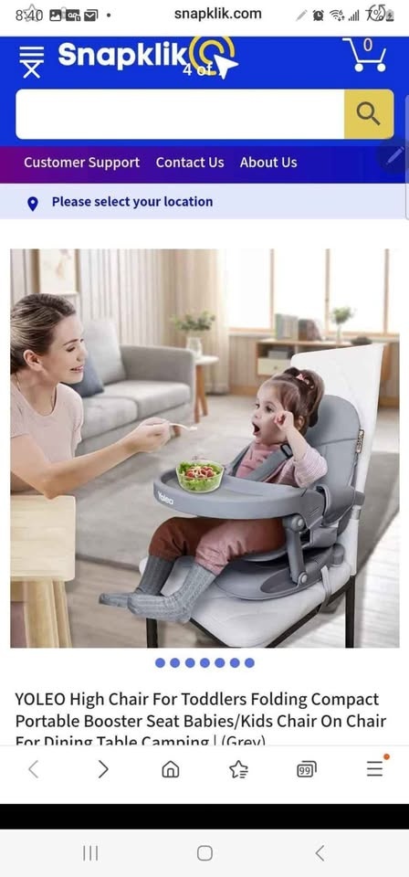 YOLEO High Chair For Toddlers Folding Compact Portable - photo 2