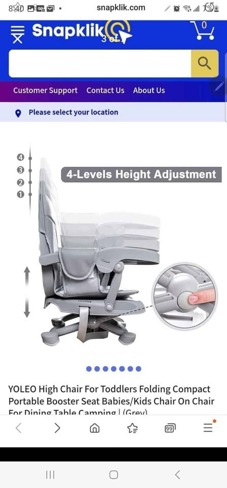 YOLEO High Chair For Toddlers Folding Compact Portable - photo 5