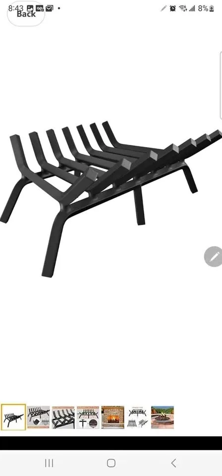 HYTXEN 24 inch Fireplace Grate Heavy Duty Solid Steel...