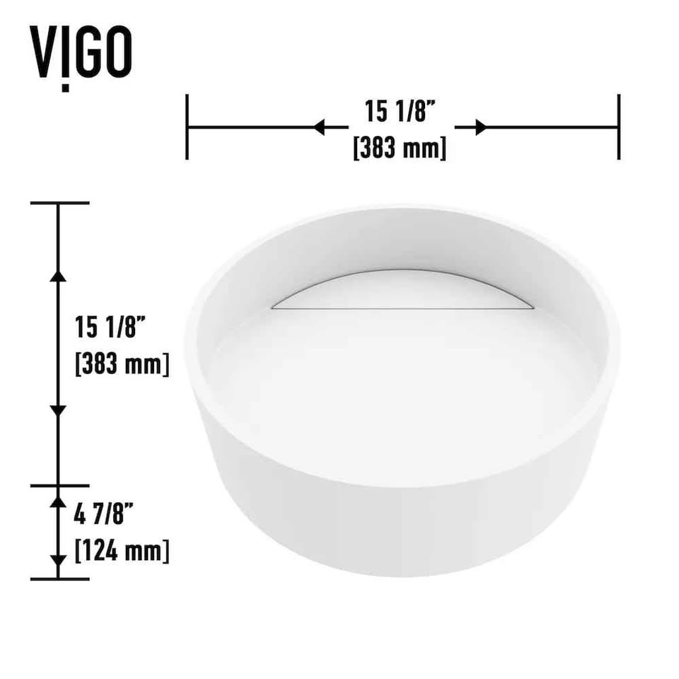 VIGO Starr Vessel Sink - 15" Round, Matte White - photo 2