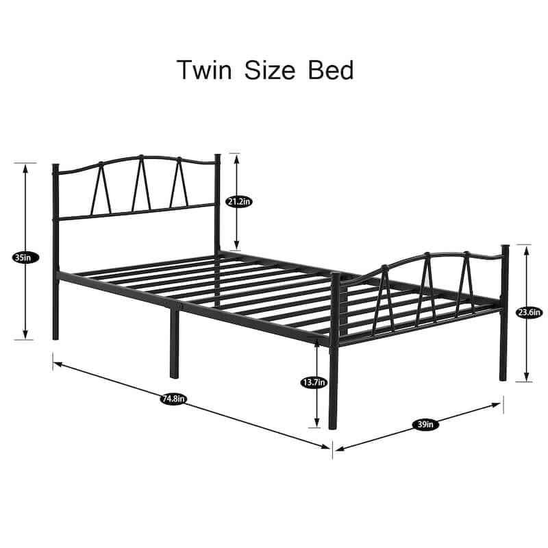 Black metal bed frame - photo 2