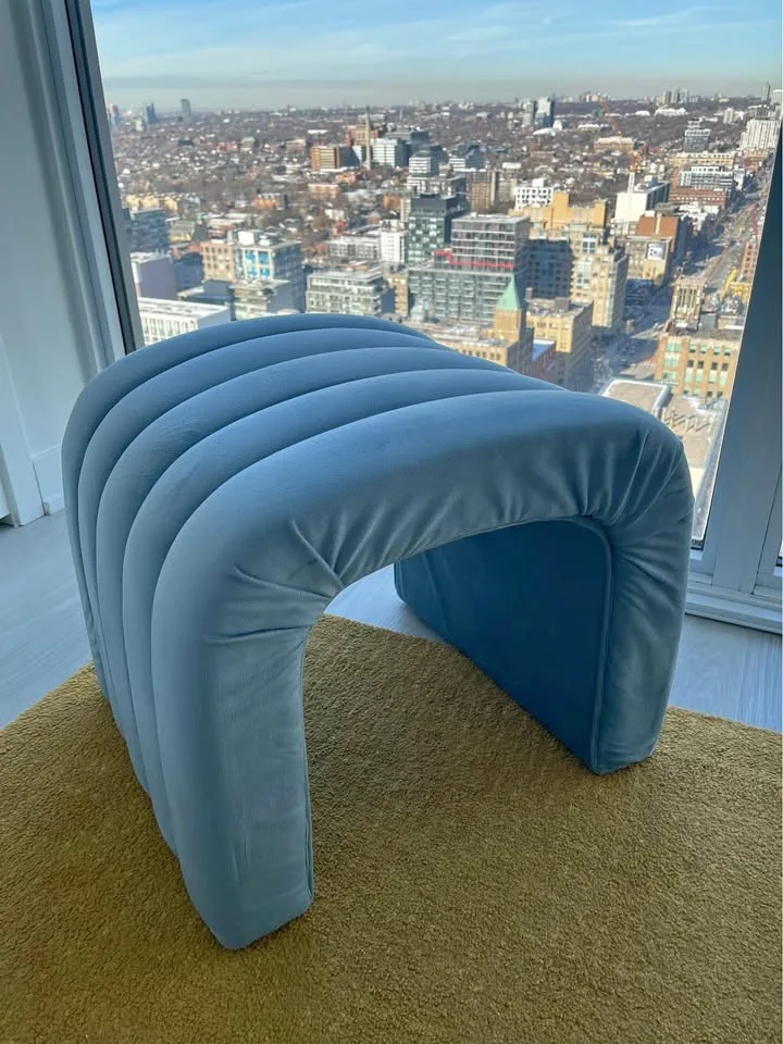 Blu Dot Puff Ottoman in Dusk Velvet