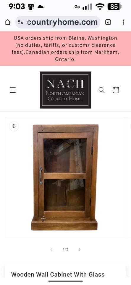 BRAND NEW Reclaimed Wood Wall Cabinets With Glass - photo 2