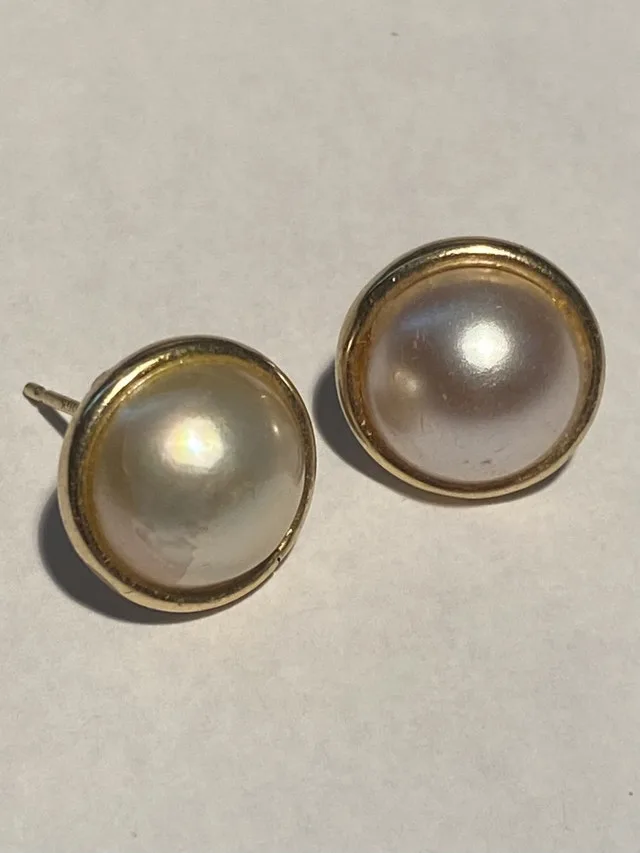 14K Gold Pearl Earrings