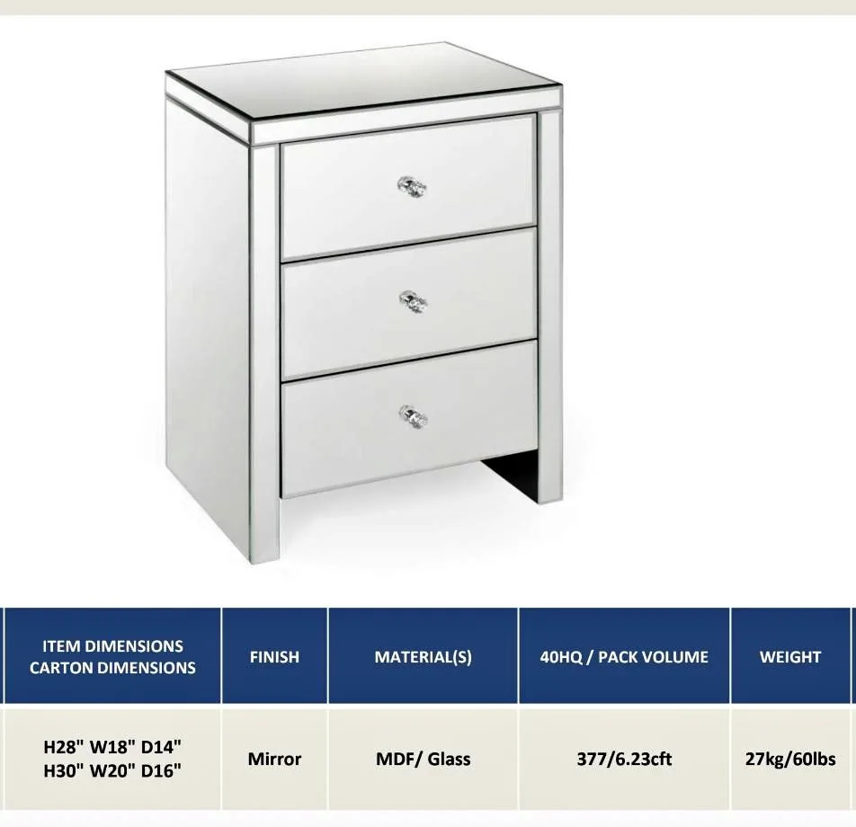 Mirrored Nightstand