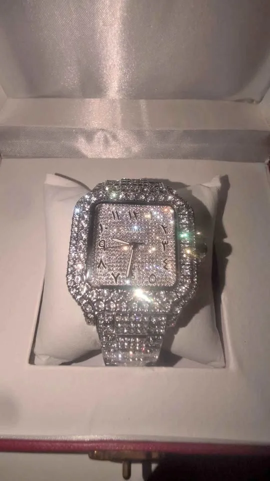 ARIBIC DIAL ICED OUT WATCH