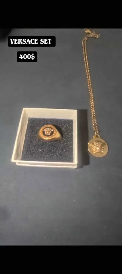 VERSACE CHAIN AND RING SET