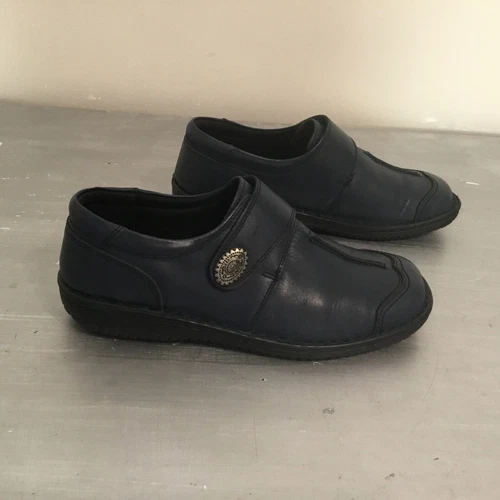 Volks Walkers Koeln Slip-On Navy Leather Loafers Size 41 - photo 4