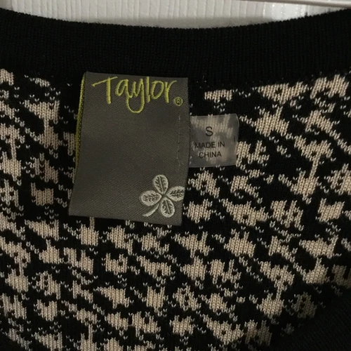 TAYLOR HOUNDSTOOTH Black & White Fit & Flare Dress SIZE S - photo 4