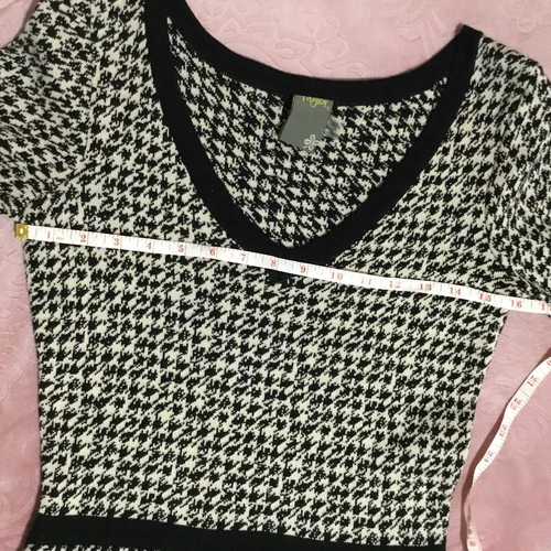 TAYLOR HOUNDSTOOTH Black & White Fit & Flare Dress SIZE S - photo 5