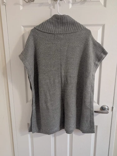 Calvin Klein Knit Chic Cowl - Turtleneck Poncho Gray One Size - photo 2