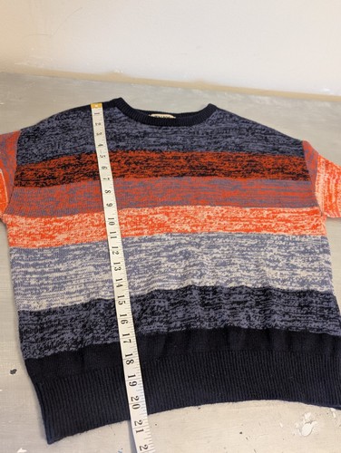 Aritzia TNA Blue Orange Striper Crewneck Sweater XXS - photo 4