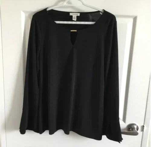 Calvin Klein Black Sleeve Blouse Sz M