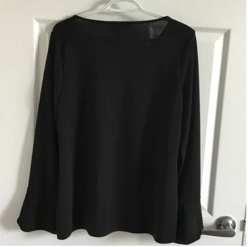 Calvin Klein Black Sleeve Blouse Sz M - photo 2