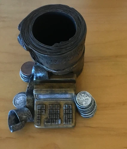 RARE VINTAGE BANK CALCULATOR COINS & ROLL of DOLLARS - photo 4