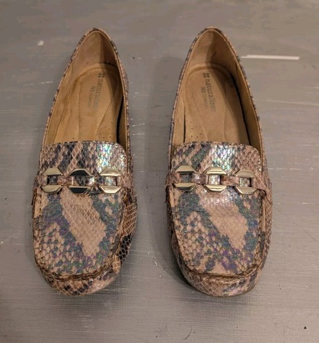 Naturalizer Gala Snake Loafers Gold Chain Size 8M - photo 2