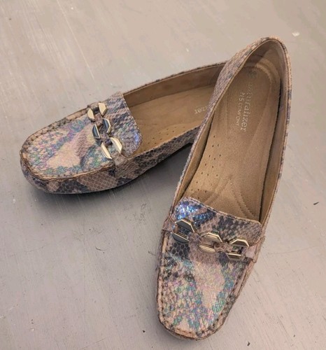 Naturalizer Gala Snake Loafers Gold Chain Size 8M - photo 3