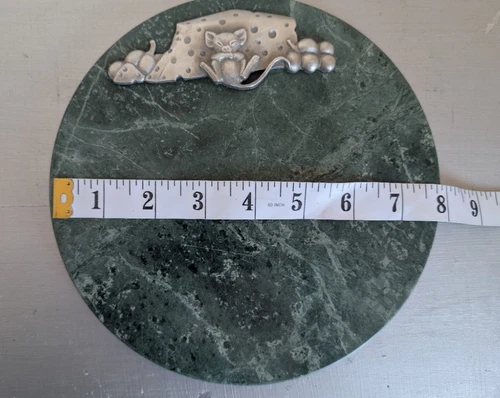 Green Marble Cheese Board, mouse sleeping on cheese 8" - photo 4