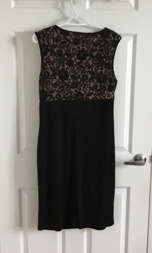 NWT LORI M BLACK Lace Cocktail DRESS SLEEVELESS NWT SIZE L - photo 2
