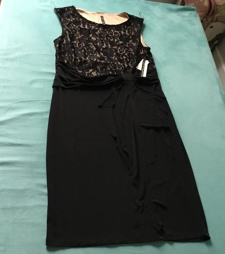 NWT LORI M BLACK Lace Cocktail DRESS SLEEVELESS NWT SIZE L - photo 3